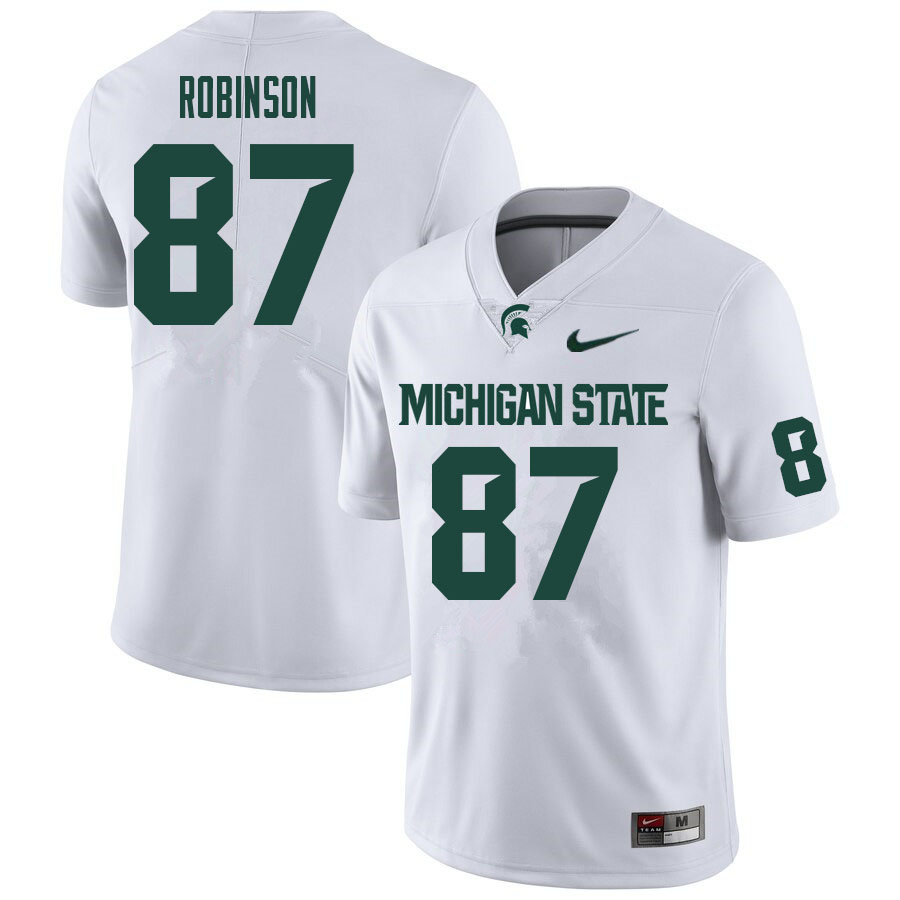 Men #87 Jasiyah Robinson Michigan State Spartans College Football Jerseys Sale-White